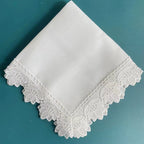6 Pieces White Hemstitch Napkins Cocktail Napkin For Party Wedding Lace Napkin Table Cloth Linen Napkins Cotton Napkin