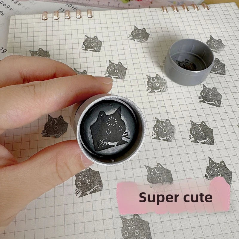 Funny Emoji Stamps Creative Small Round Seals for Students Cute Portable DIY Hand Account Decoration Seal