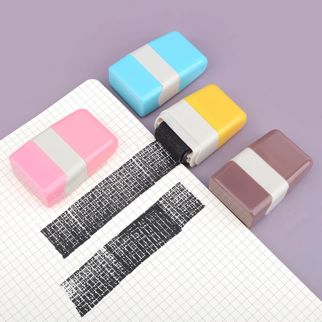 Creative Confidential Stamp Roller-Style Garbled Express Waybill Graffiti Stamp, School and Office Supplies, Privacy Protection