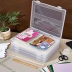 1pc transparent A4 portable project box, plastic document organizer, clipboard paper storage box