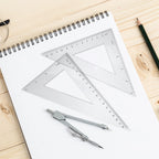 2Sets Geometry Ruler Set Professional Drawing Triangle Protractor Measuring Tool for Students Engineering Architecture Drafting