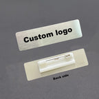 7*2cm Customize Logo/Name Stainless Steel Nametag Brooch with Brushed Finish Customize Company Brand Employee Identification