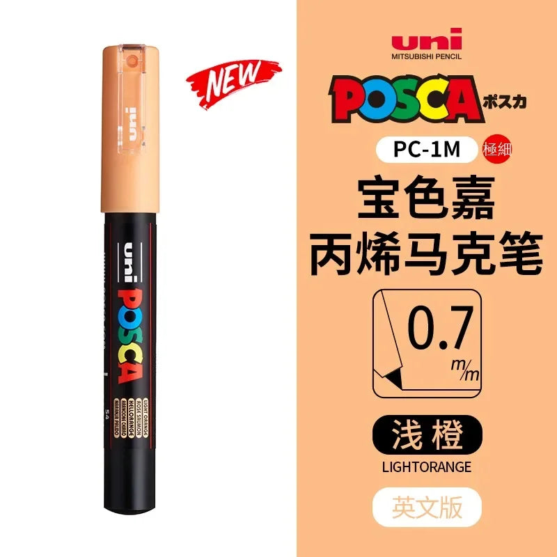 uni POSCA POP Water-Based Marker,Assorted Colors PC-1M/3M/5M 0.7~2.5mm Tips Professional Acrylic Paint Pen for Artists&Designers