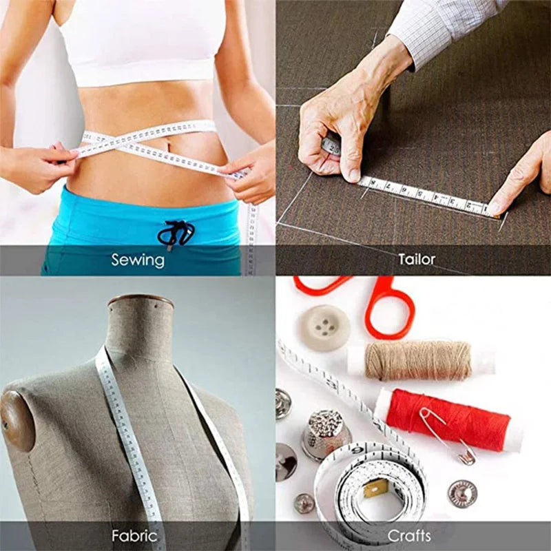150cm/60" Body Measuring Ruler Sewing Tailor Tape Measure Centimeter Meter Sewing Measuring Tape Soft Random Color