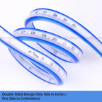 Flexible Curve Ruler 50cm Double-Sided Scale Multi-Functional Soft Ruler for Garment Pattern Making Bendable Arc Ruler, Essentia
