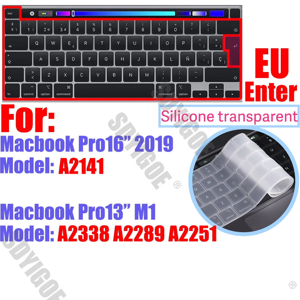 Silicone Keyboard Cover for All MacBook Air/Pro 13 14'15'16 inch,M1,M2,M3 M4 M5 Chip Model A2918,A2992,A3113,A2337,A2941 US & EU