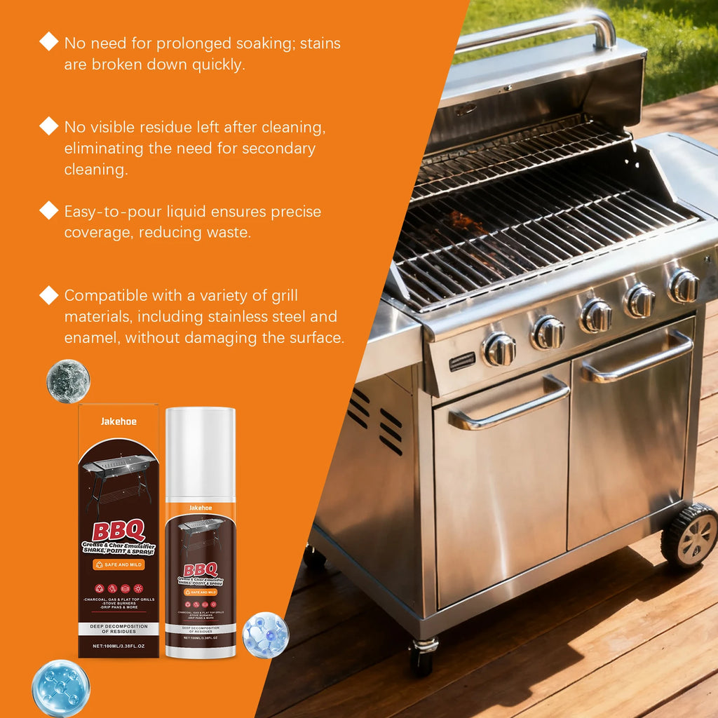 BBQ Grill Cleaner Spray Grease & Char Remover Spray for Grill Oven Pan Heavy Duty Degreaser for Outdoor & Kitchen Cleaning
