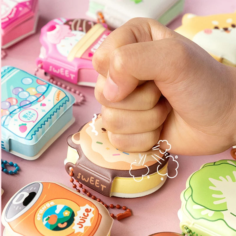 4 Pcs Mini Cute Cartoon Memo Pad Game Console Vegetable Bread Shape Sticky Note Portable Message Book Pendant Book