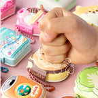 4 Pcs Mini Cute Cartoon Memo Pad Game Console Vegetable Bread Shape Sticky Note Portable Message Book Pendant Book