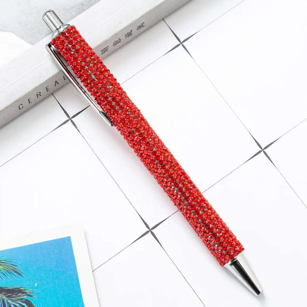 1 Piece Lytwtw's Ballpoint Pen Luxury Rhinestone Cute Wedding Rose Gold Metal Stationery School Office Supply High Quality Pens