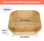 50/100PCS Perforated Square 23cm/20cm XXL Disposable Air Fryer Parchment Paper for Ninja, Corsori, Instant Vortex, Dash