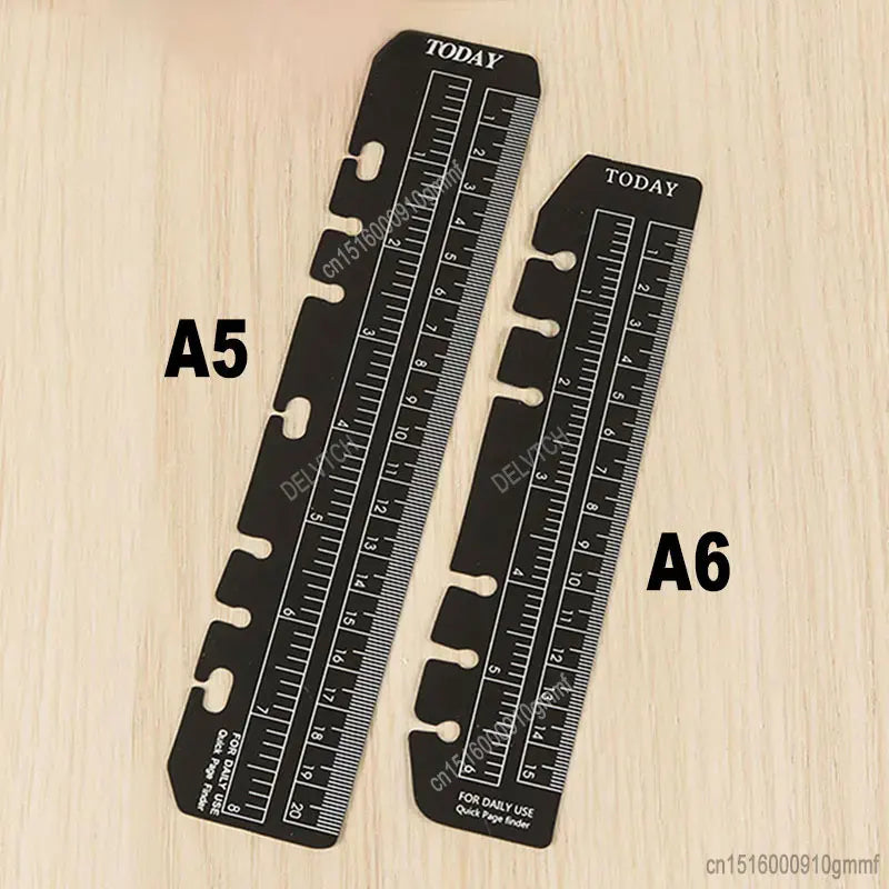 A5 A6 Transparent Black Frosted Bookmark Ruler For 6 Hole Loose Leaf Binder Notebook Planner Agenda Index Ruler Flexible Measure