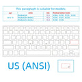 (Us American Style) Frosted Transparent White Mbp Keyboard Sticker Compatible with 13- 16inch MacBook Air/Pro Key Sticker Translucent Film to Prevent Keyboard Oiling