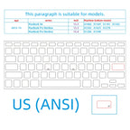 (Us American Version) Translucent Gray Mbp Suitable for Apple Mac Book Keyboard Stickers, Translucent Protective Stickers, Compatible with 13- 16inch MacBook Air/Pro