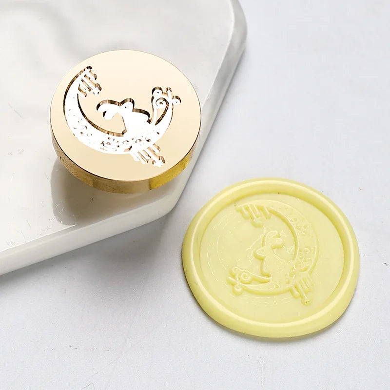 Star Sky Lotus Rose Pattern Wax Seal Stamp Retro Sealing Wax Stamp Replace Head Flowers Leaf Decorate Gift