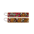 Kawaii Japanese Elf Anime Embroidery Key Fobs Key Tag Motorcycles Cars Backpack Chaveiro Keychain Fashion Keyring Friends Gifts