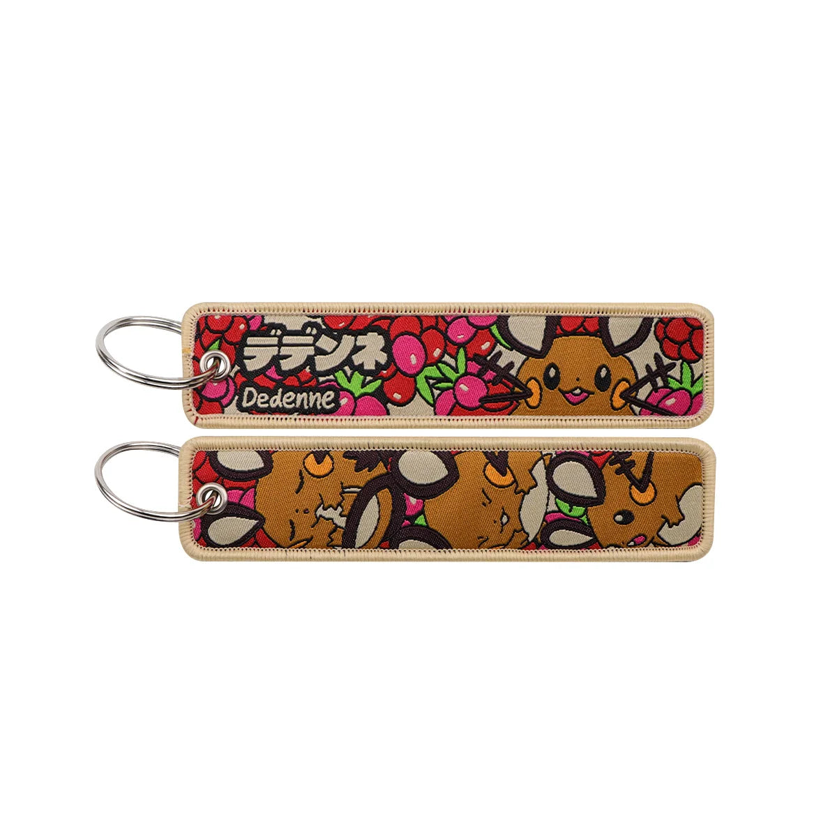 Kawaii Japanese Elf Anime Embroidery Key Fobs Key Tag Motorcycles Cars Backpack Chaveiro Keychain Fashion Keyring Friends Gifts