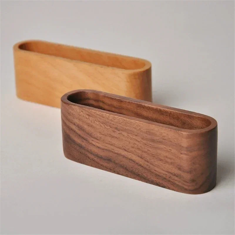 Wooden Business Card Holder Note Holder Display Rack Card Holder Office Supplies Stationery Desktop Accessories Storage Box