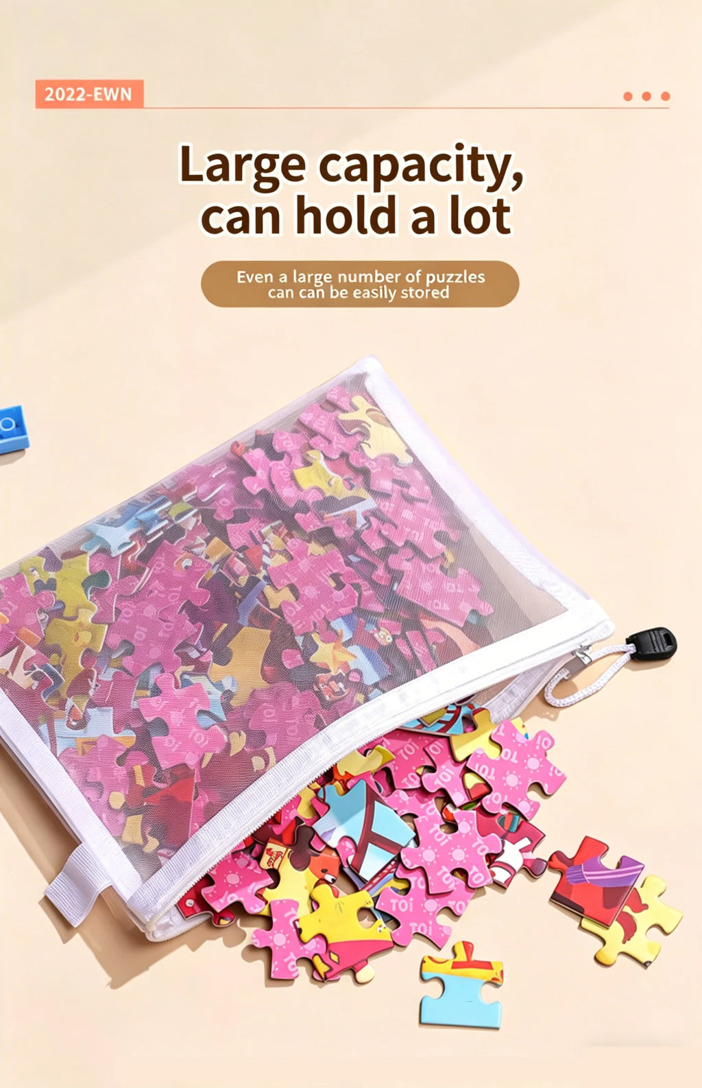 New Puzzle Storage Bag Children's Building Blocks Small Toys Special Sorting Bags Transparent Mesh Gauze Zipper Mesh Bags
