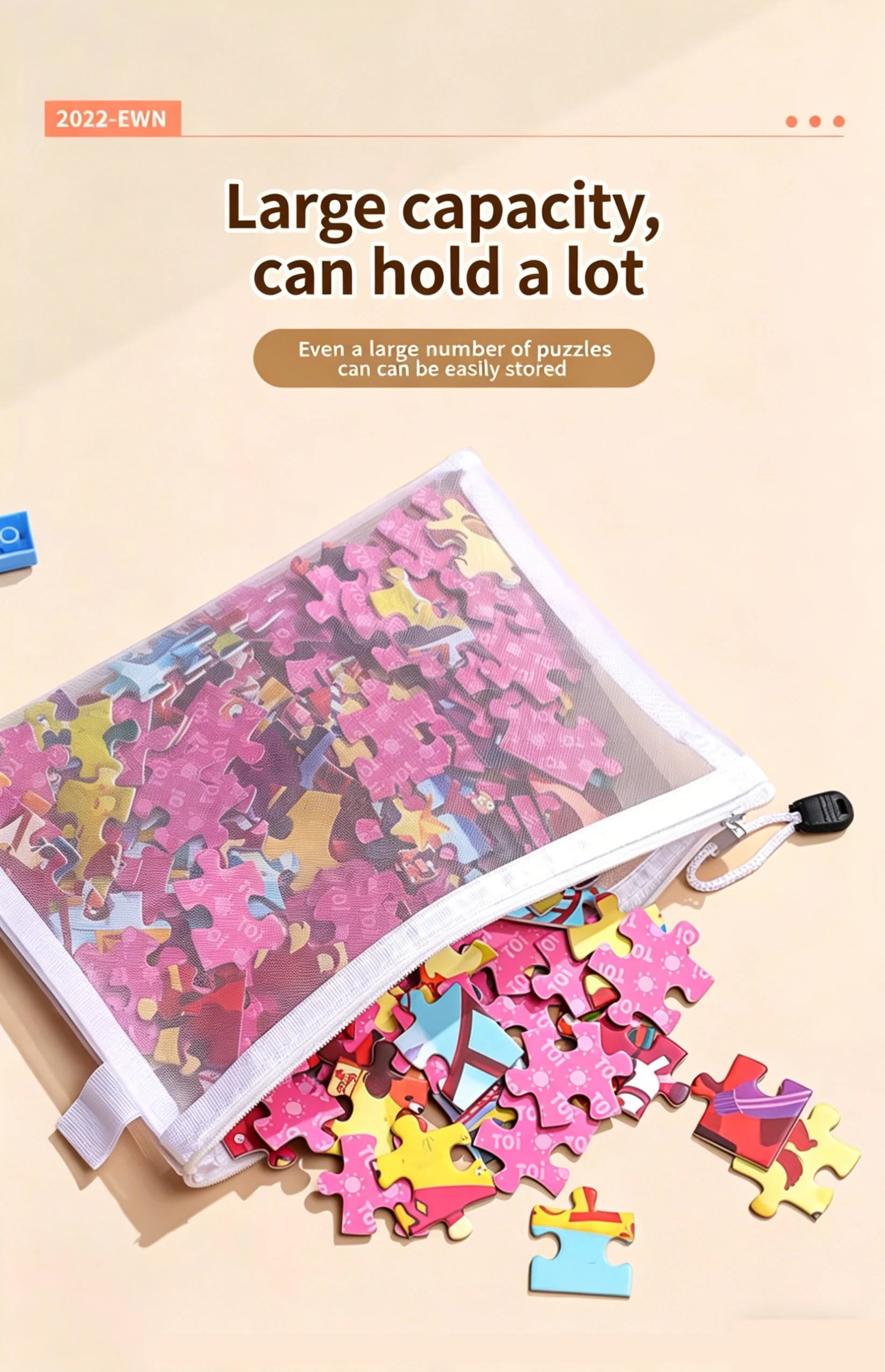 New Puzzle Storage Bag Children's Building Blocks Small Toys Special Sorting Bags Transparent Mesh Gauze Zipper Mesh Bags