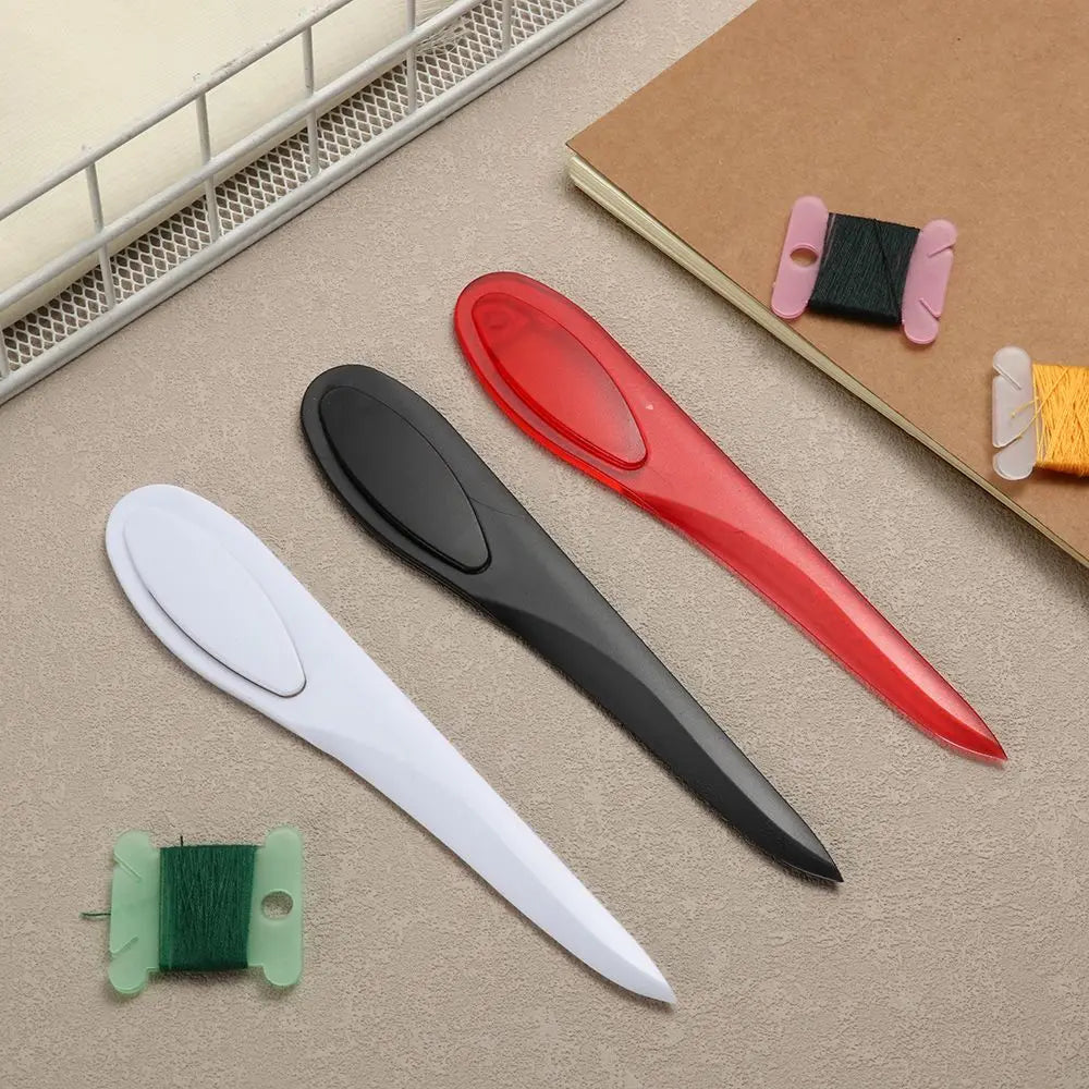 1PC Colorful Plastic Paper Cutter With Handle Point Turner Seam Creaser Letter Opener Mark Presser Tool Office School Supplies