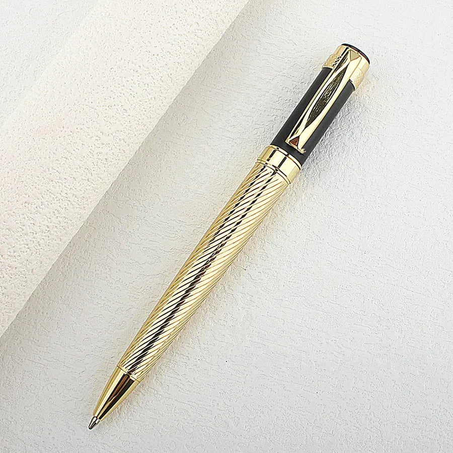 Luxury Metal Rollerball Pen 0.7mm Blue Ink Steel Gold Business Signature Pens for School Office Writing Supplies Stationery