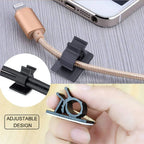 Adjustable Cable Organizer Self Adhesive Cable Clips Table Cable Management Cord Holder For Car PC TV Charging Wire Winder Clamp