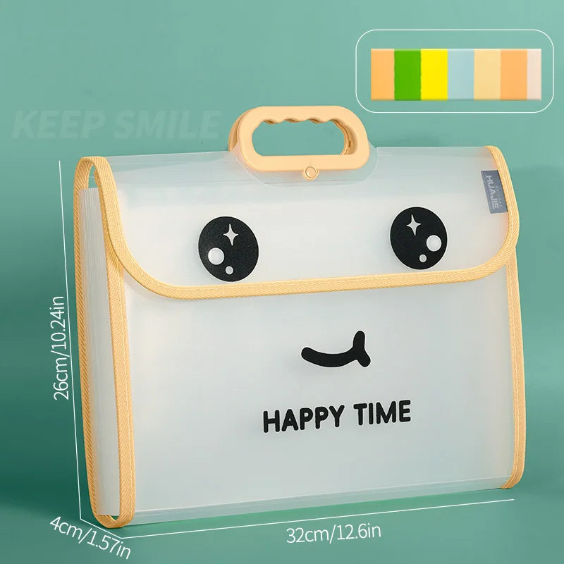1 Piece A4 13-Pocket Accordion File Folder - Portable Student/Office Document Organizer