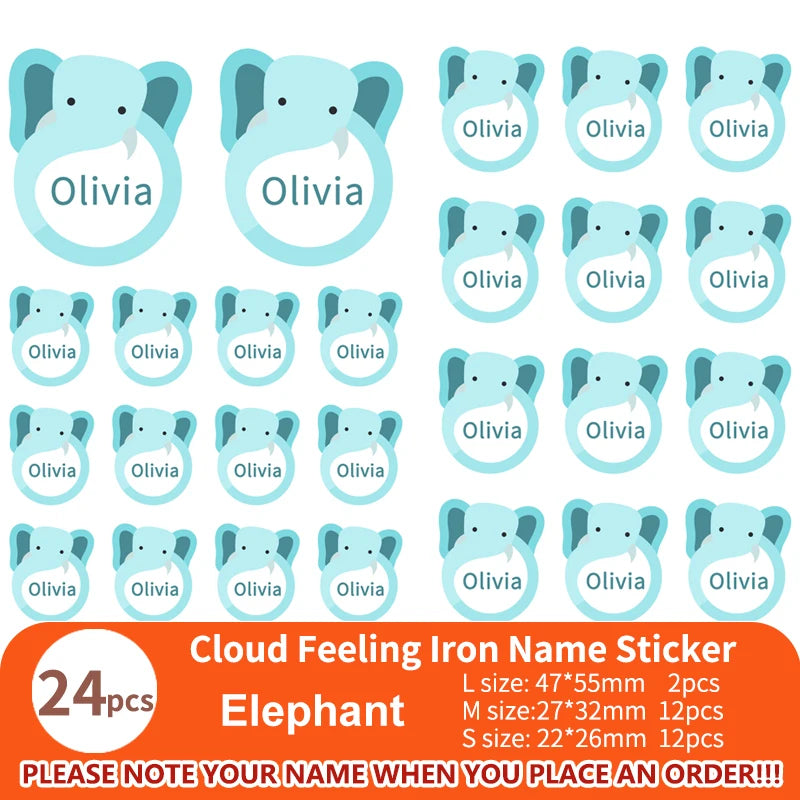 Multi Style Personalized Embroidery Name Sticker Clothes Label Decals Washable Iron On Tags Children Uniform Stickers Custom
