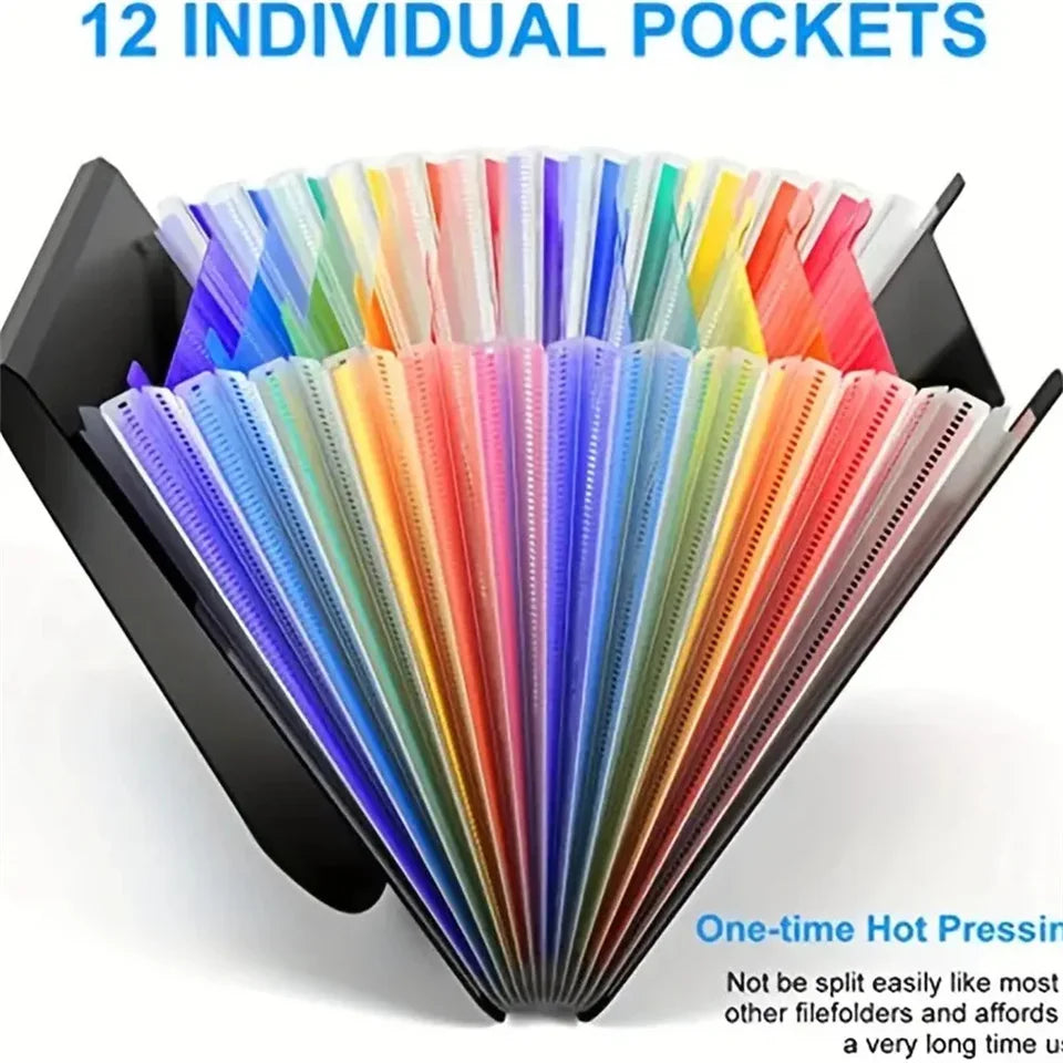 Rainbow 12-24-37Pocket Expanding File - A4 Accordion Folder, Portable Document/Bill/Receipt Holder for Organizing