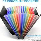 Rainbow 12-24-37Pocket Expanding File - A4 Accordion Folder, Portable Document/Bill/Receipt Holder for Organizing