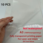 10/50pcs Waterproof sticker paper A4 Laser Inkjet Printer Paper White Glossy Transparent  Self Adhesive Sticker Label Copy Paper