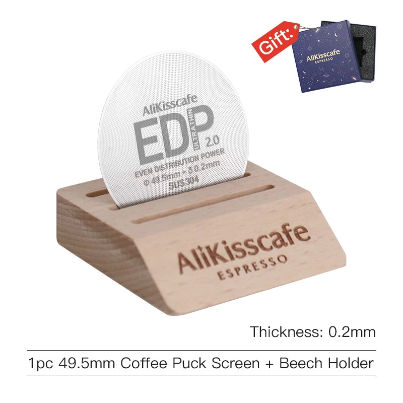 Alikisscafe Espresso Puck Screen 0.2mm Thickness 51mm 53.5mm 58.5mm Reusable Stainless Steel Heat Resistant Mesh Barista Tools