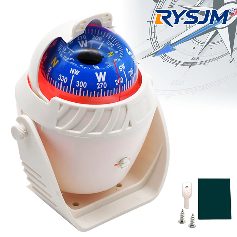 Marine Navigation Compass Black With Electronic LED Light Electronic Sea Pivoting Marine Compass For Marine Boat 12V