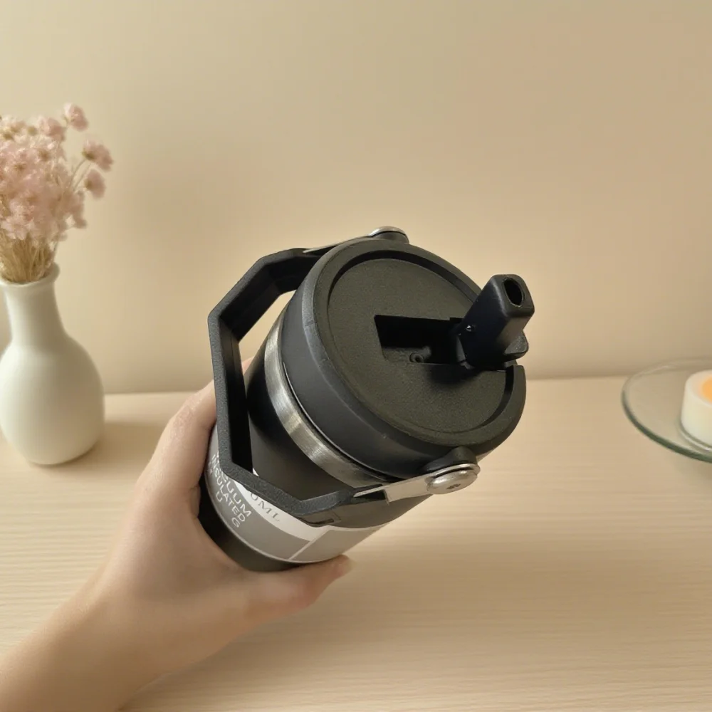 30oz Large Capacity Car Cup Stainless Steel Thermos Cup with Straw Travel Sports Water Bottle Vacuum Flask Coffee Insulation Cup