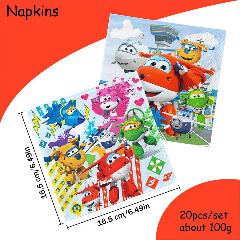Super Wings Party Supplies Balloons Cup Plates Napkins Tableware For Kids Baby Shower Birthday Party Decoration