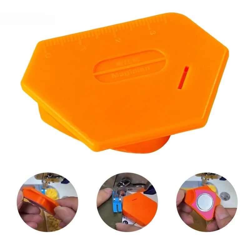 Sewing Magnetic Seam Guide Multifunctional Ruler Hemmer Universal Polygonal Anti-Curling Positioner Sewing Machine Accessories