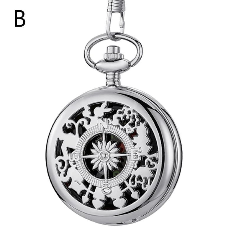 Vintage Bronze Flip Compass Pocket Watch Design Outdoor Hiking Navigation Kid Gift Retro Metal Portable Compass Survival Tools