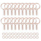 100Pcs 25mm Key Rings with 100pcs 8mm Jump Rings Connectors for DIY Keychain Lanyard Jewelry Making Supplies