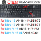 Keyboard Cover for Acer Nitro 16 16S 15 17 5 Spin 7 AN515 AN517 AN715 V AN16 AN14 ANV15 AN18 ANV16 Silicone Protector Skin Case