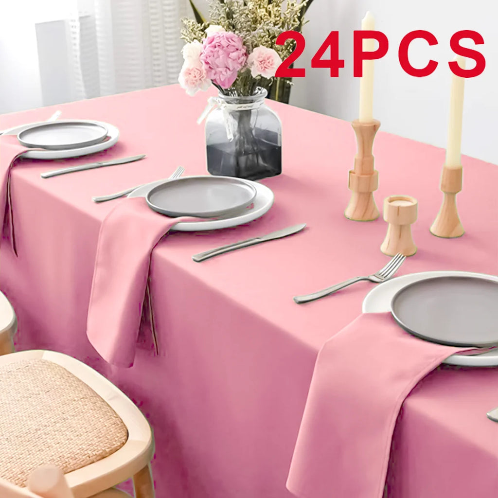 Set Of 6/12/24 40x40cm Table Cloth Napkins Durable Polyester Thicken Placemat Reusable for Kitchen Dining  Wedding Decoration