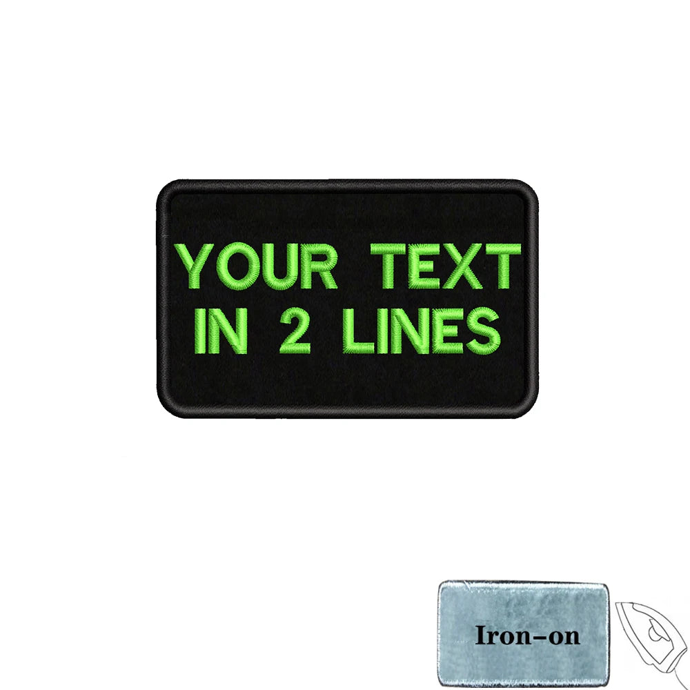 1PC 8cmx5cm Custom Personalized Name number Patch Stripes Badge tags chevrons Armband Iron On Or Hook Loop embroidered