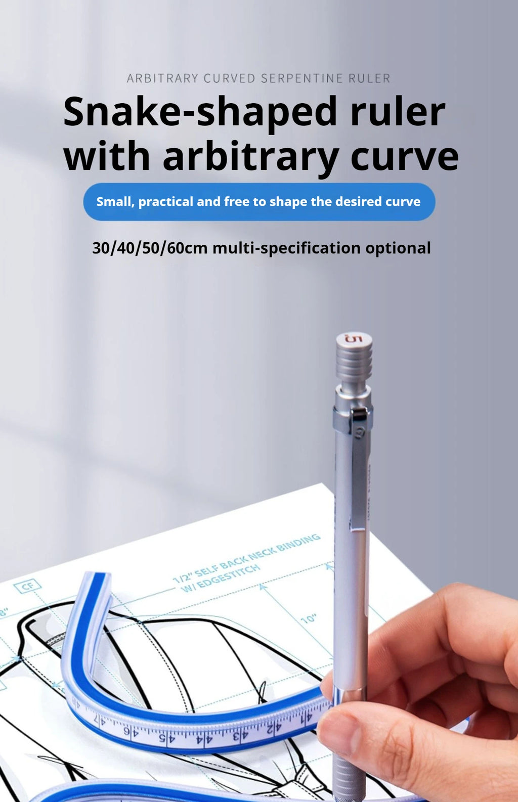Flexible Curve Ruler Sewing Soft Rulers Drafting Drawing Tool Serpentine Plastic School Office Supplies 30cm 40cm 50cm 60cm