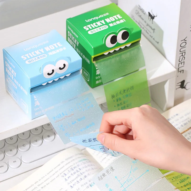 Mr. Paper 105/108Sheets/roll Pull-out Sticky Notes Student Stationery Sticky Notes Transparent Color Sticky Notes DIY Handbook