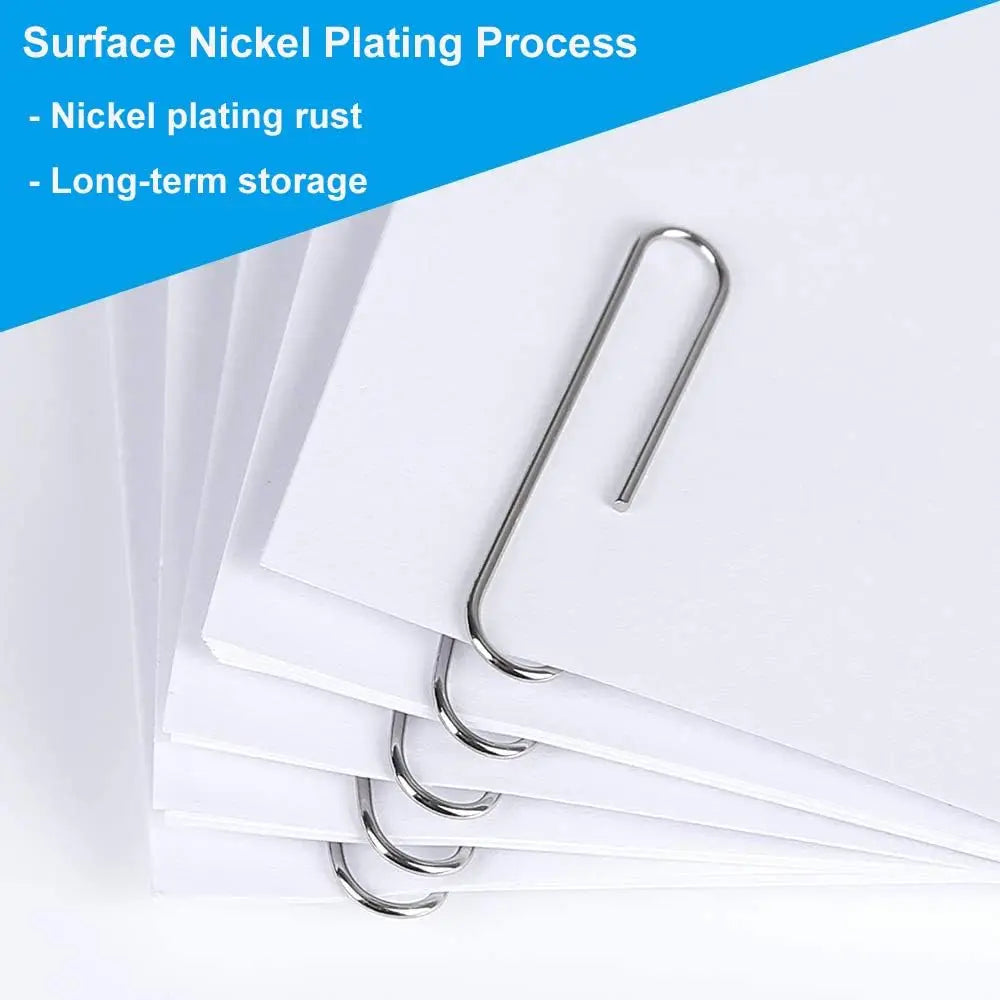 50-500PCS Stainless Steel Paper Clips Rustproof Sturdy Coated U-shaped Paperclips for Student Office School Stationery Supplies