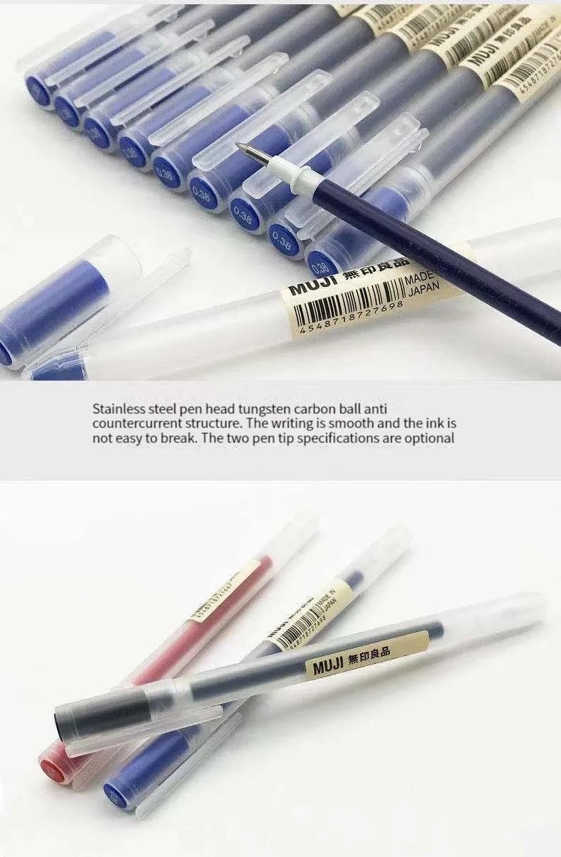 6/8Pcs/Set MUJIs Gel Pen Black/Red/Blue 0.38/0.5mm Ink Japan Color Pen Office School Ballpoint Pen Japanese Kawaii Stationery