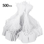 500Pcs/lot Jewelry Price Label with Cotton String Commodity Price Tag Shop Price Card DIY Gold Silver Blank Price Display Card