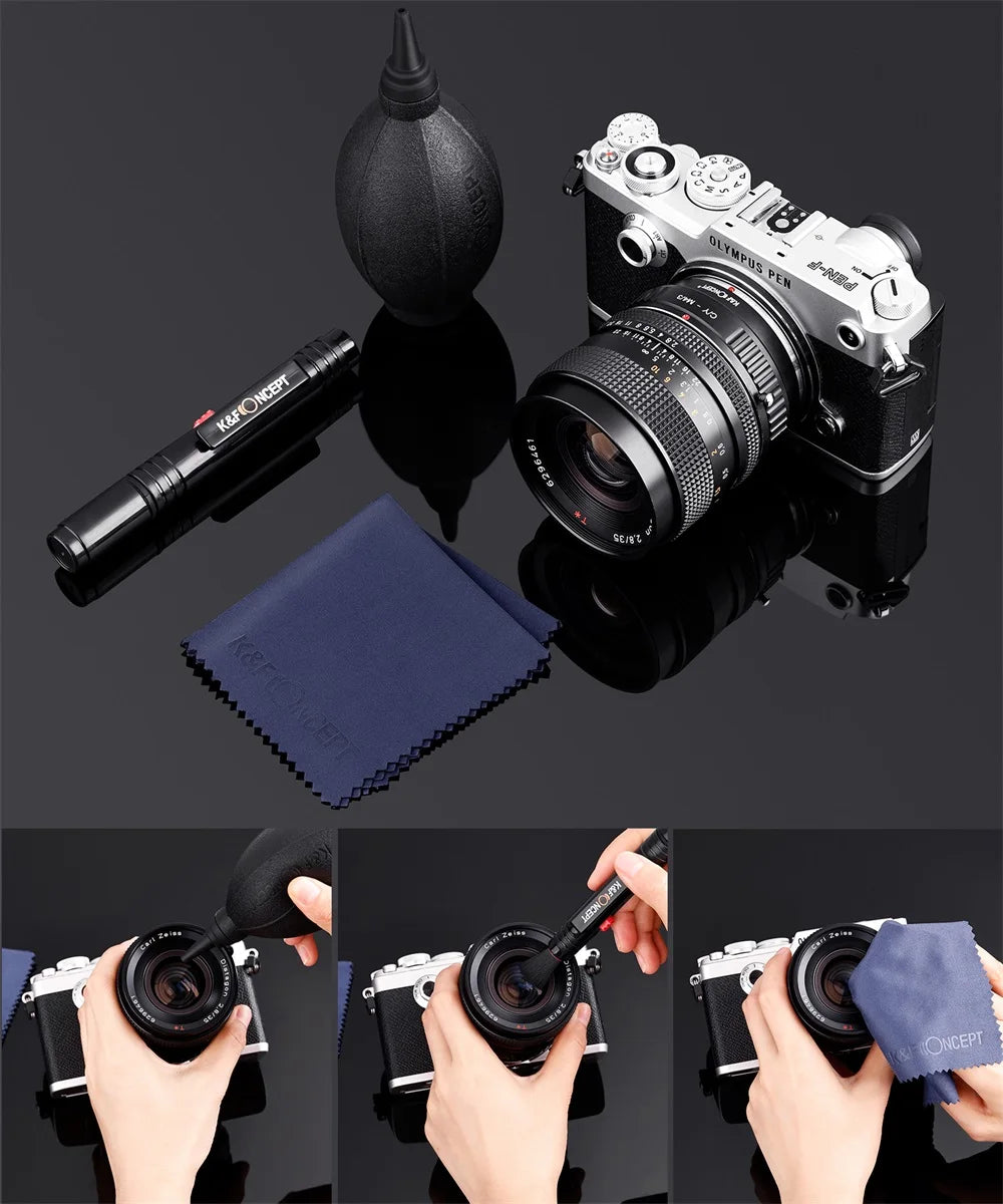 K&F CONCEPT 3 In 1 Professional Dslr Camera Lens Cleaning Kit for Digital Camera Mobile Phone Screen Cleanser Laptop Glasses