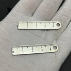 High Quality Portable Stainless Steel Mini Ruler Anti Lost Small Size Metal Ruler Keychain Mini Straight Ruler School Supplies