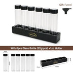 Coffee Beans Storage Container Glass Tube Bottle With Breathable Lid Wooden Display Rack Barista Accessories Coffeware Sets Gift